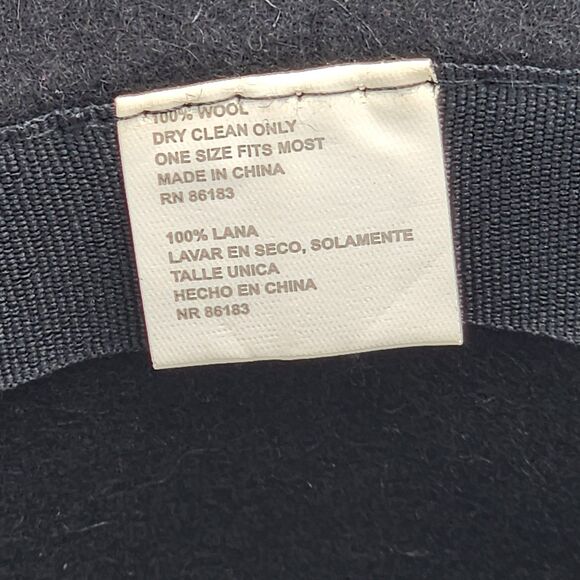 Vintage Wool Black Tan Belt Buckle Cloche Brim Hat - Picture 8 of 8